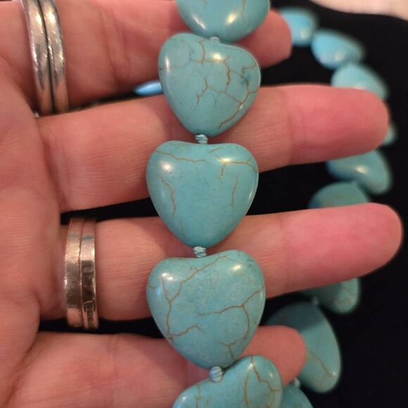 Turquoise Heart Stone Necklace - Picture 2 of 5